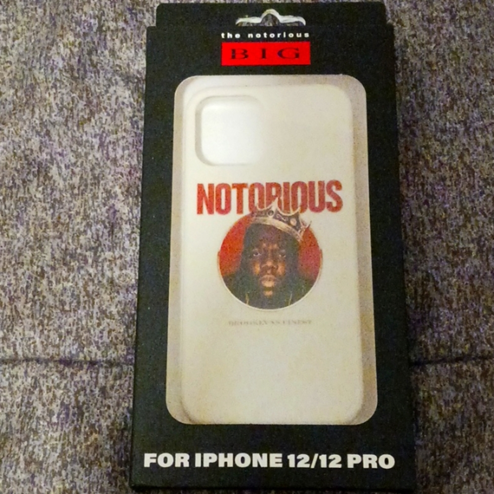 NOTORIOUS BIG COVER/CASE FOR I-PHONE 12 & I-PHONE PRO.GREAT GRAPHIC.NEW IN BOX!!